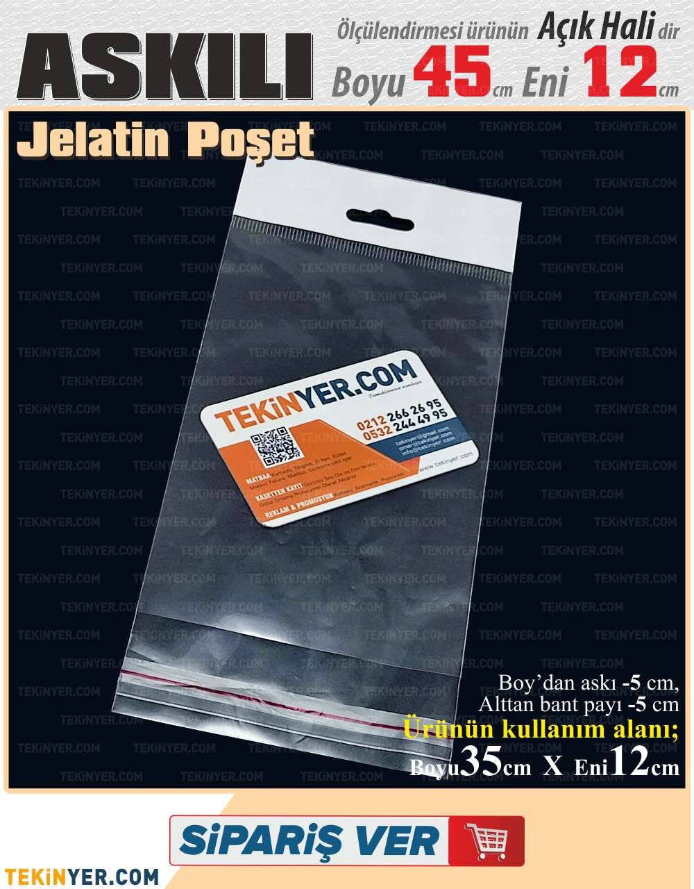 12x45 cm Askılı Jelatin