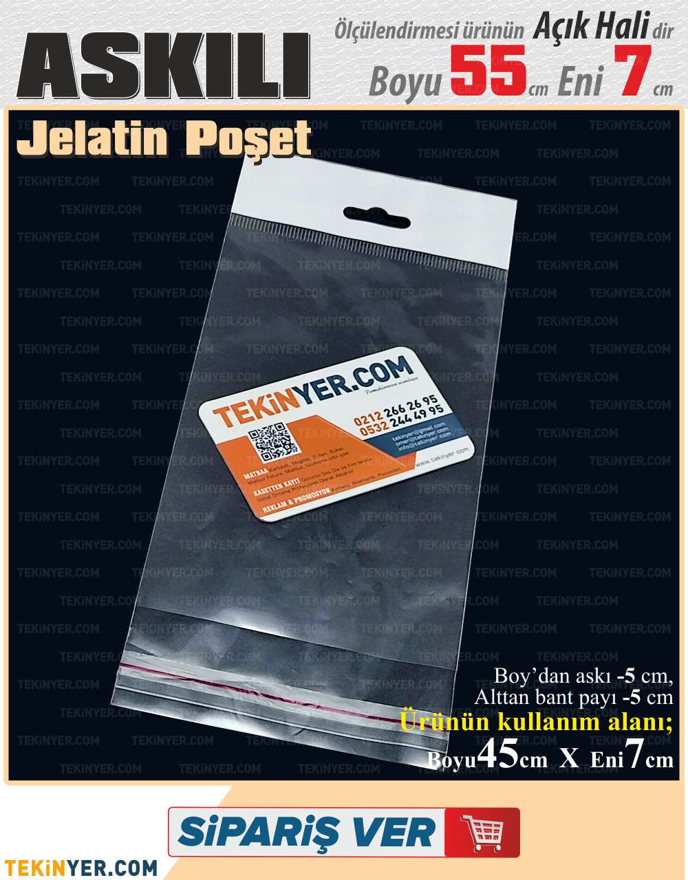 7x55 cm Askılı Jelatin